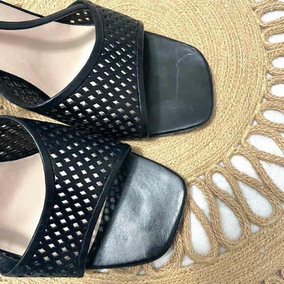 Escada Vintage Black Leather Heels with Strap Size 9.5B - Picture 4 of 9